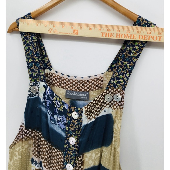 VTG Carol Anderson Sleeveless Patchwork Cottagecore Festival XL Maxi Dress EE57 - Picture 7 of 10